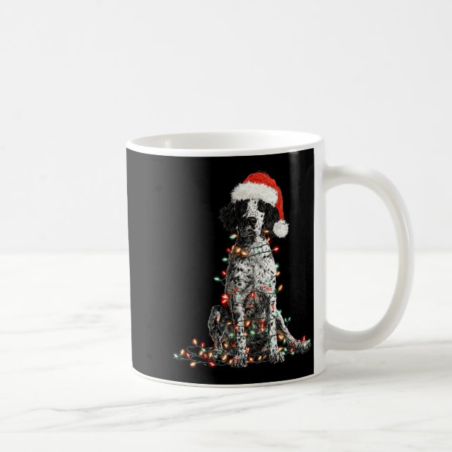Funny English Setter Christmas Graphics Dog Lights Kaffeetasse (Rechts)