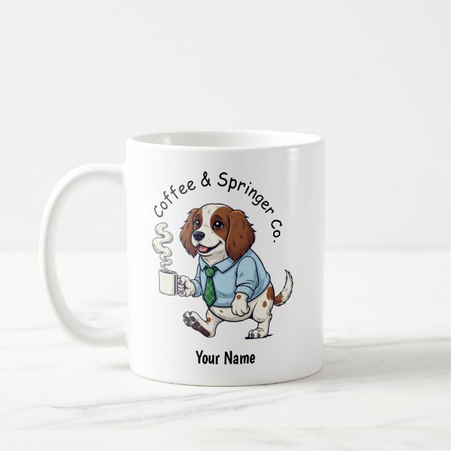 Funny English Springer DOG Business Suit Coffee  Kaffeetasse (Links)