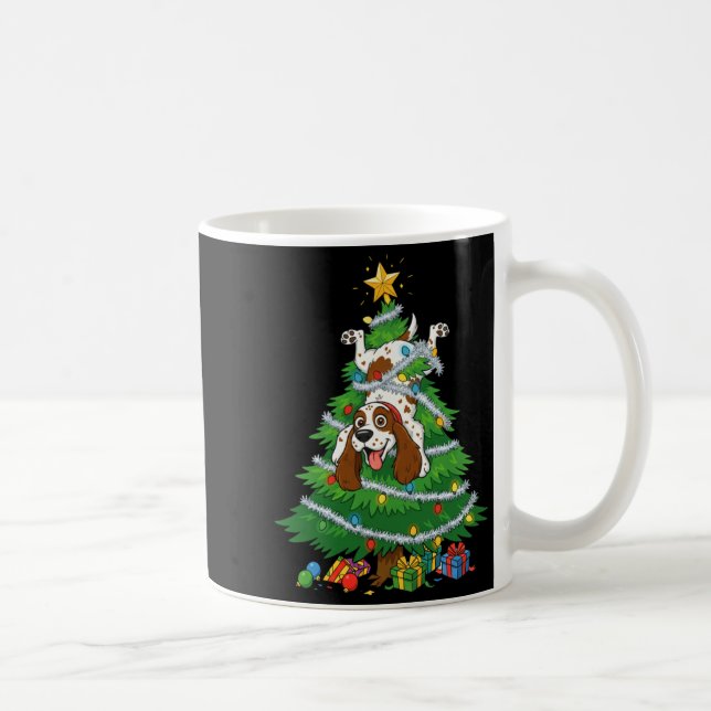Funny English Springer Spaniel Dog Christmas Tree  Kaffeetasse (Rechts)