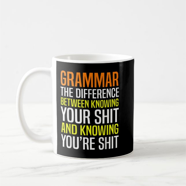 Funny English Teacher Grammar Police Sarcasm Kaffeetasse (Links)