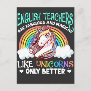 Funny English Teacher Magical Unicorn Lover Postkarte