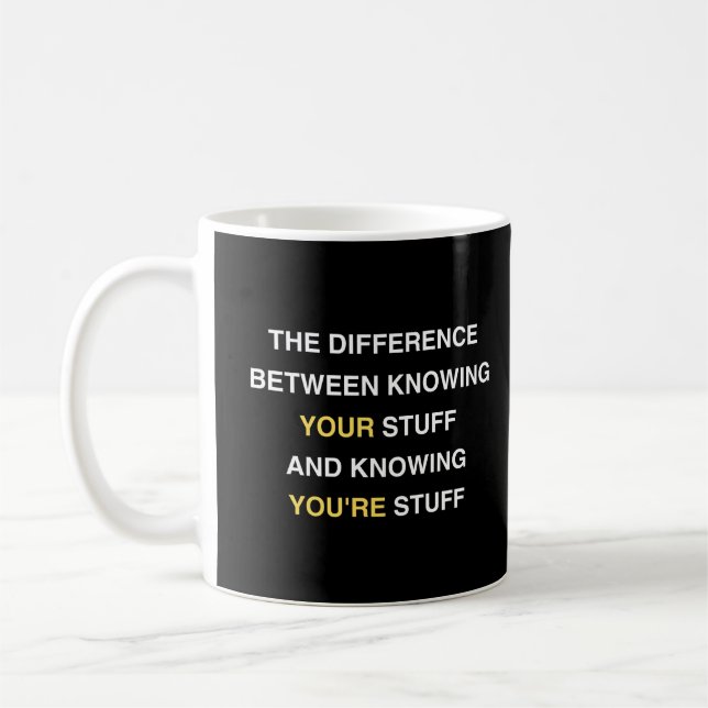 Funny English Teacher Punctuation Quote Geschenk Kaffeetasse (Links)