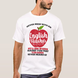 Funny English Teacher Spaß Lesen Bücher Vocabula T-Shirt