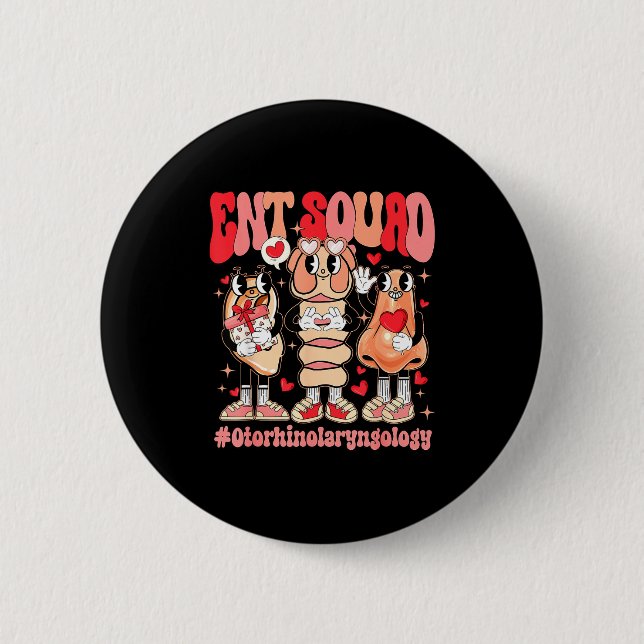 Funny Ent Squad Otolaryngologist Ent Valentines Da Button (Vorderseite)