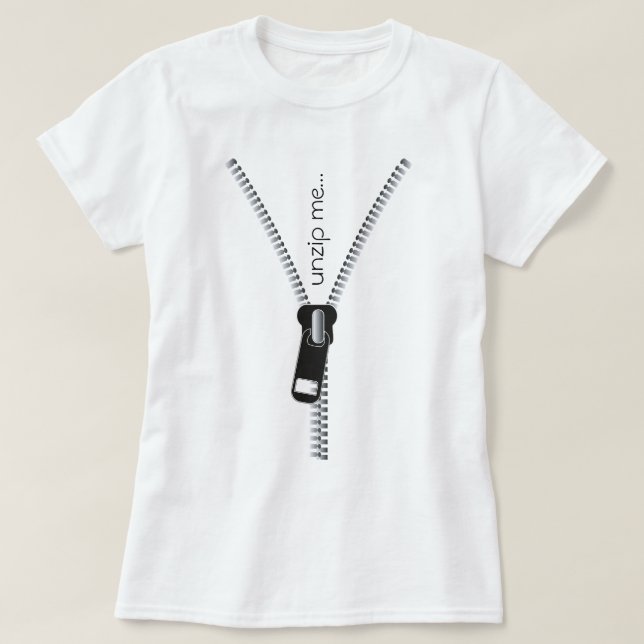 Funny entpacken Me Zipper, Schwarzer Text anpassba T-Shirt (Design vorne)