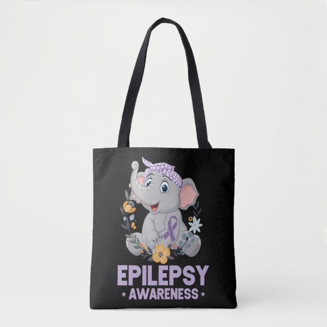 Funny Epilepsy Awareness Blume Elephant Ribbon (Vorderseite)