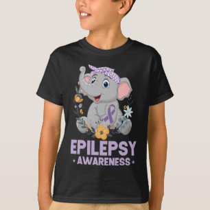 Funny Epilepsy Awareness Blume Elephant Ribbon 1 T-Shirt