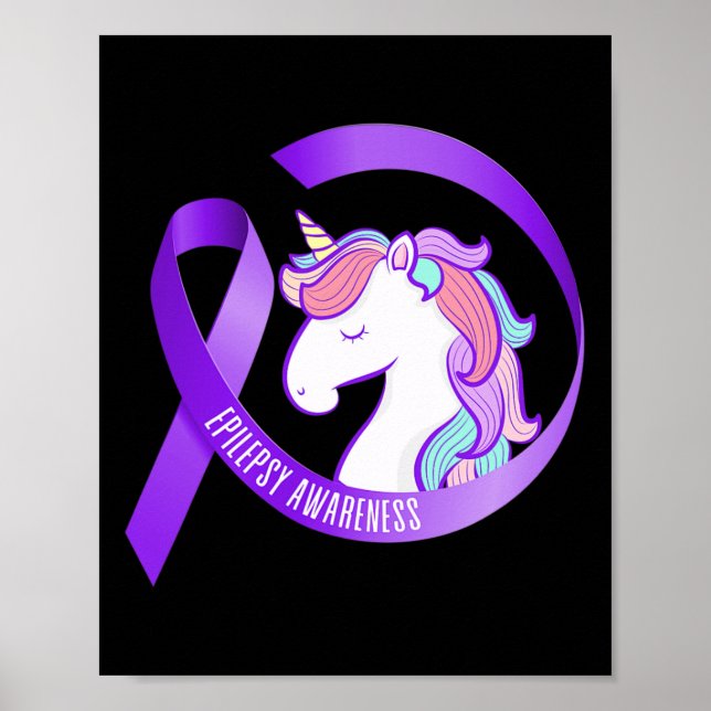 Funny Epilepsy Awareness Unicorbon 1 Poster (Vorne)