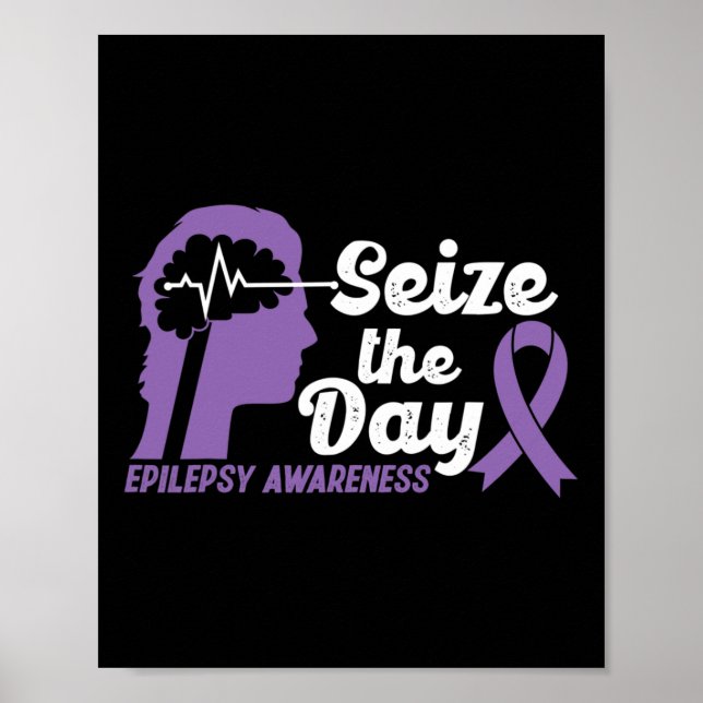 Funny Epilepsy Awarze The Day Ribbon 1 Poster (Vorne)