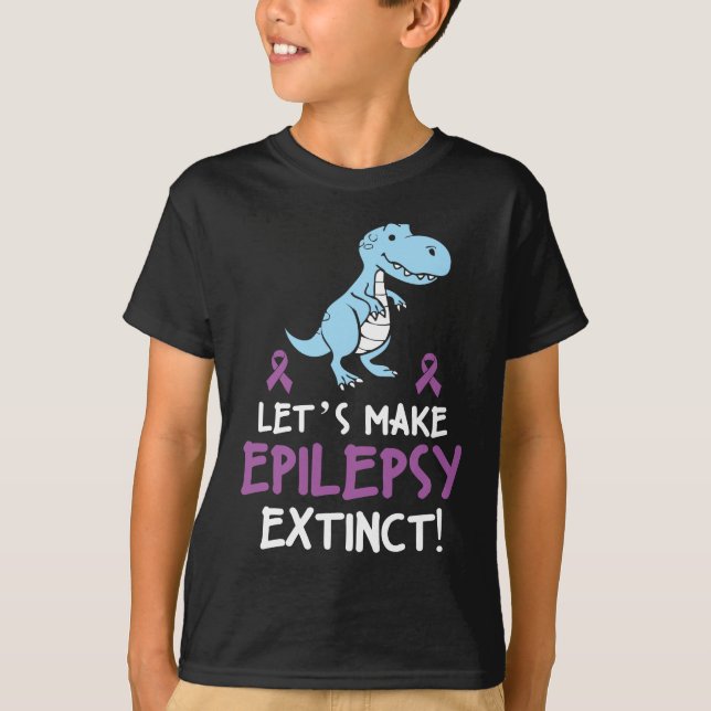 Funny Epilepsy Dinosaurier Krieger Bewusstsein Kin T-Shirt (Vorderseite)
