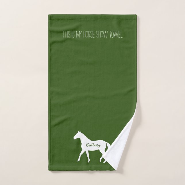 Funny Equestrian Hunter Green Name Pferd Show Handtuch (Handtuch)