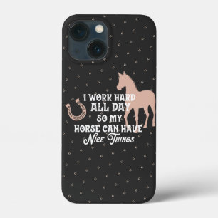 Funny Equestrian "Ich arbeite den ganzen Tag hart" Case-Mate iPhone Hülle