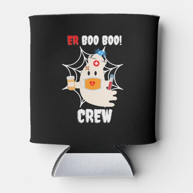 Funny ER Boo Crew Nurse Halloween Niedlicher Geist Dosenkühler (Vorderseite)