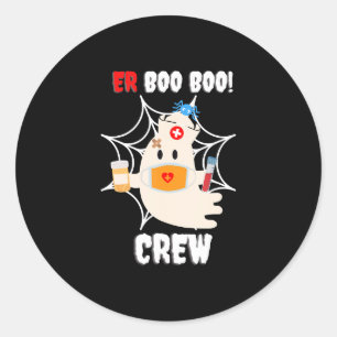 Funny ER Boo Crew Nurse Halloween Niedlicher Geist Runder Aufkleber
