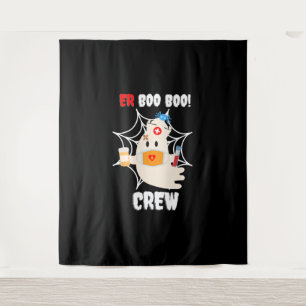 Funny ER Boo Crew Nurse Halloween Niedlicher Geist Wandteppich