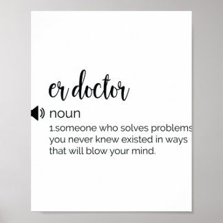 Funny ER Doctor Definition Poster