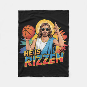Funny er ist rizzen Jesus Shirt Basketball Boys Ki Fleecedecke