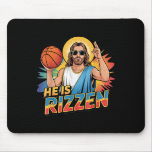 Funny er ist rizzen Jesus Shirt Basketball Boys Ki Mousepad