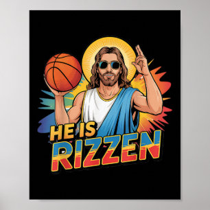 Funny er ist rizzen Jesus Shirt Basketball Boys Ki Poster