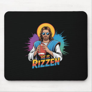 Funny er ist Rizzen Jesus Shirt Fußball Boys Kinde Mousepad