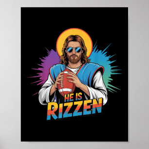Funny er ist Rizzen Jesus Shirt Fußball Boys Kinde Poster