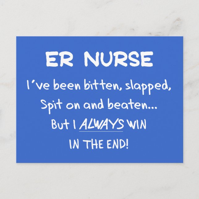 Funny ER Nurse Geschenke Postkarte (Vorderseite)
