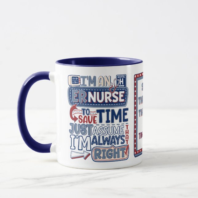 Funny ER Nurse immer gleich Spaß im Notfall Tasse (Links)