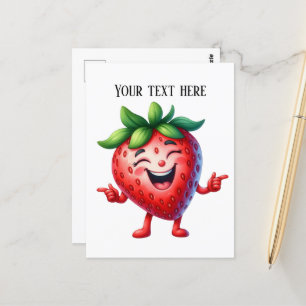 Funny Erdbeeren Liebhaber fügen Text hinzu Postkarte