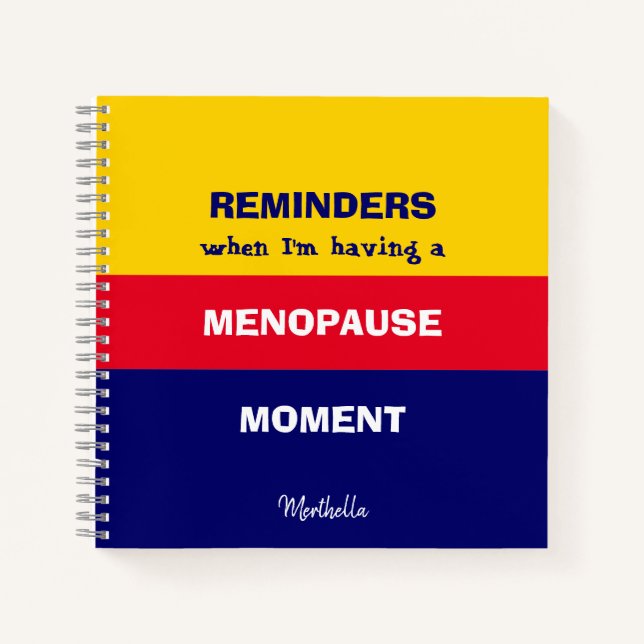 Funny ERINNERUNGEN MENOPAUSE MOMENT Notizbuch (Vorderseite)
