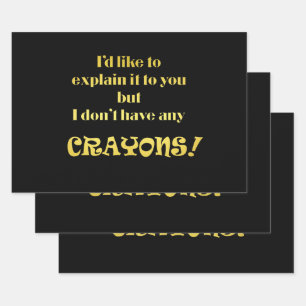Funny erklären mit Crayons Joke Geschenkpapier Set