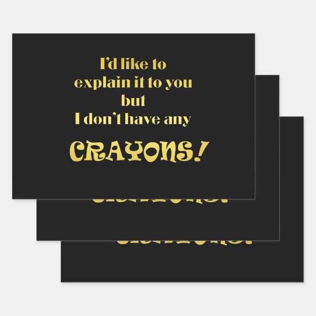 Funny erklären mit Crayons Joke Geschenkpapier Set (Set)