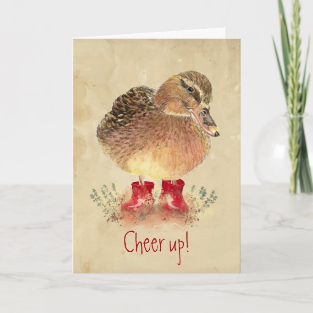 Funny ermutigen, Cheer Up - Duck Card Karte (Vorderseite)