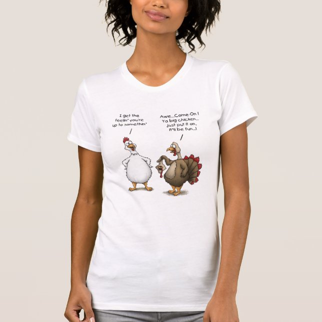 Funny Erntedank Big Chicken Es wird Spaß Türkei T-Shirt (Vorderseite)