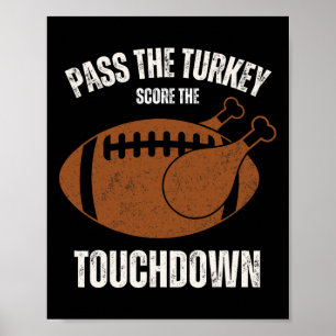 Funny Erntedank Boys Men Türkei Touchdowns Foot Poster