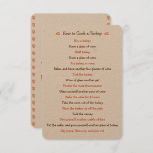 Funny Erntedank Card Wie man das Rezept in der Tür Einladung