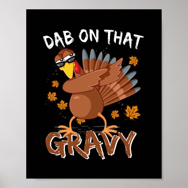 Funny Erntedank Dab auf diesem Gravy Dabbing Poster (Vorne)