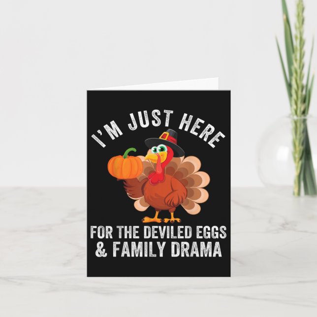 Funny Erntedank Deviled Eggs Family Drama - Uni Karte (Vorderseite)