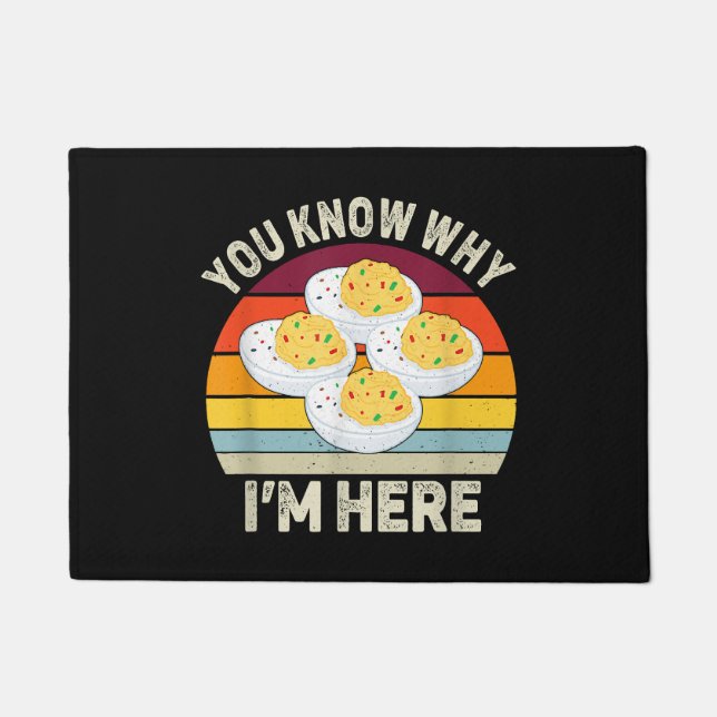 Funny Erntedank Deviled Eggs Sie wissen, warum ich Fußmatte (Vorderseite)