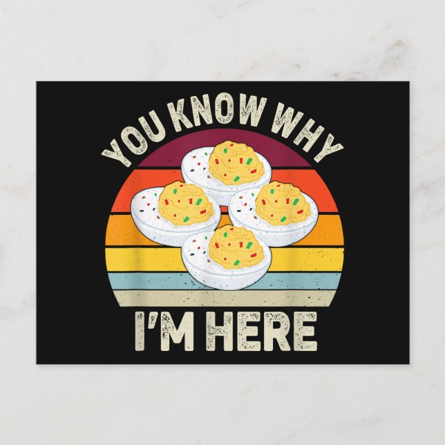 Funny Erntedank Deviled Eggs Sie wissen, warum ich Postkarte (Vorderseite)