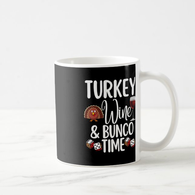 Funny Erntedank Fall Spaß Türkei Wein und Bunc Kaffeetasse (Rechts)