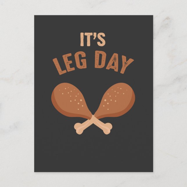 Funny Erntedank Fitness Sportler Leg Day Postkarte (Vorderseite)