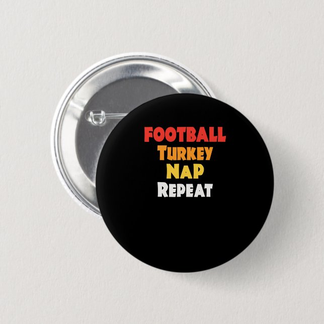 Funny Erntedank Football Türkei Nickerchen Wiederh Button (Vorne & Hinten)