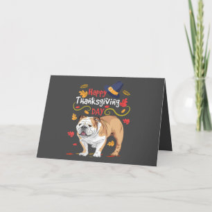Funny Erntedank Geschenke für English Bulldog Feiertagskarte