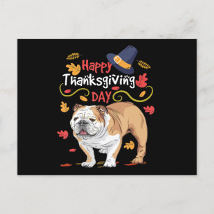 Funny Erntedank Geschenke für English Bulldog Feiertagspostkarte