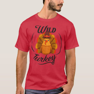 Funny Erntedank Gift Wild Turkey Design für Mama T-Shirt