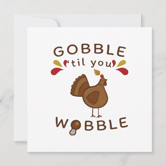 Funny Erntedank - GOBBLE BIS SIE WOLL VINTAG Einladung (Rückseite)