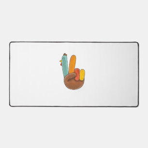 Funny Erntedank Peace Sign Türkei dankbar für Schreibtischunterlage