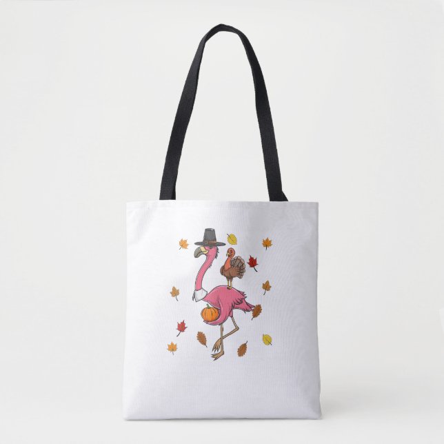 Funny Erntedank Pilgrim Flamingo mit Türkei Cu (Vorderseite)
