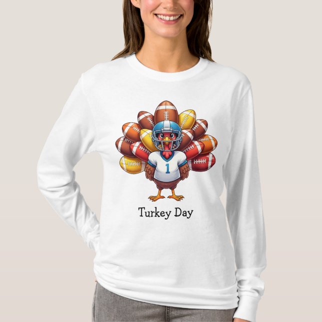 Funny Erntedank Türkei Day Football T-Shirt (Vorderseite)