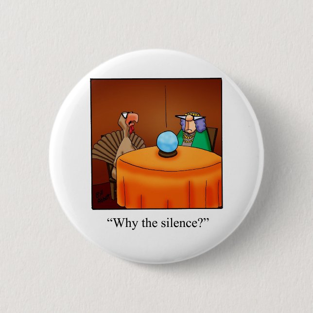 Funny Erntedank Türkei Glückliche Cartoon Geschenk Button (Vorderseite)